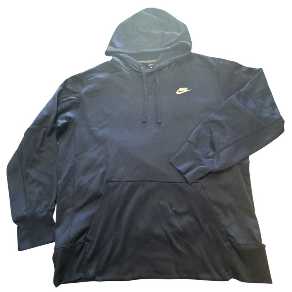 Nike Therma-Fit Hoodie Fleece Pullover Sweatshirt Navy Blue Men's XL 818723-419